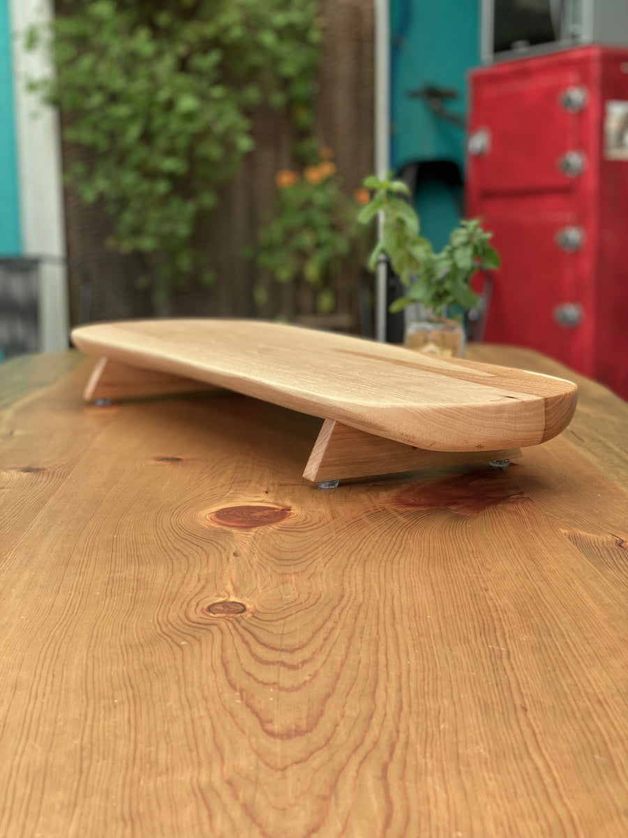Charcuterie Board pecan on risers OT115